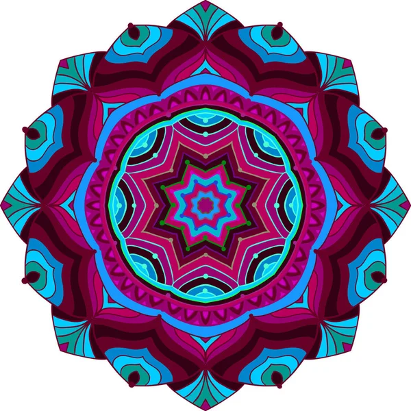 Mandala coloré. Élément décoratif d'époque. Oriental. — Image vectorielle