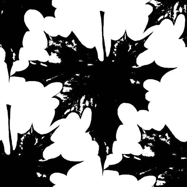 Black White Abstract Maple Leaves Background — Vector de stock