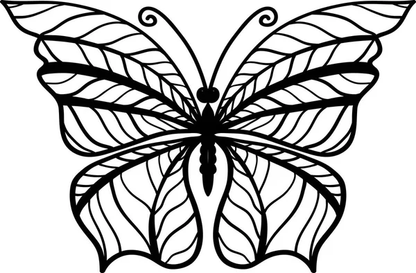 Illustration de papillon zentangle dessinée à la main . — Image vectorielle