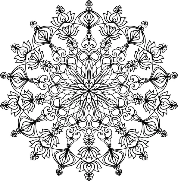 Mandala abstrait. Elément décoratif vintage en cercle. Motif rond avec des motifs indiens, arabes, turcs. Peut être utilisé pour le livre à colorier, les impressions, l'affiche, la bannière, la carte . — Image vectorielle