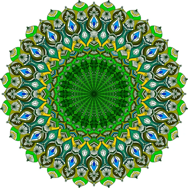 Resumen Hermoso Patrón Redondo Mandala — Vector de stock