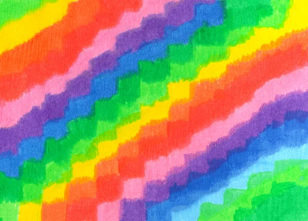 Handbemalte Regenbogenstruktur Bunte Überlagerung Abstrakter Kreativer Strukturierter Hintergrund Für Poster — Stockfoto