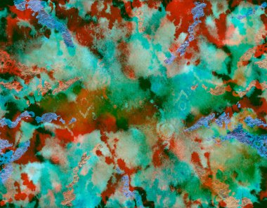 El yapımı kaotik suluboya dokusu. Renkli kaplama. Poster, afiş, kartlar, hatıra defteri için soyut, yaratıcı bir arka plan. Dekoratif yüzey.