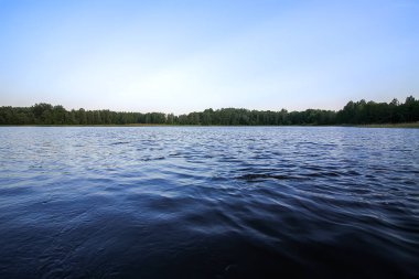 Letonya, Latgale, Doğu Avrupa 'da göl manzarası. Yaz doğası