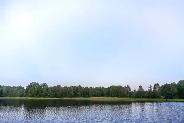 Vista Panorâmica Para Paisagem Com Lago Letónia Latgale Europa Oriental — Fotografia de Stock