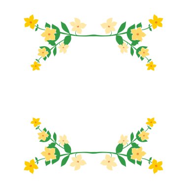 Vektör çiçek çerçevesi. Poster, kart, hurda ve çıkartmalar için dekoratif tasarım ögesi