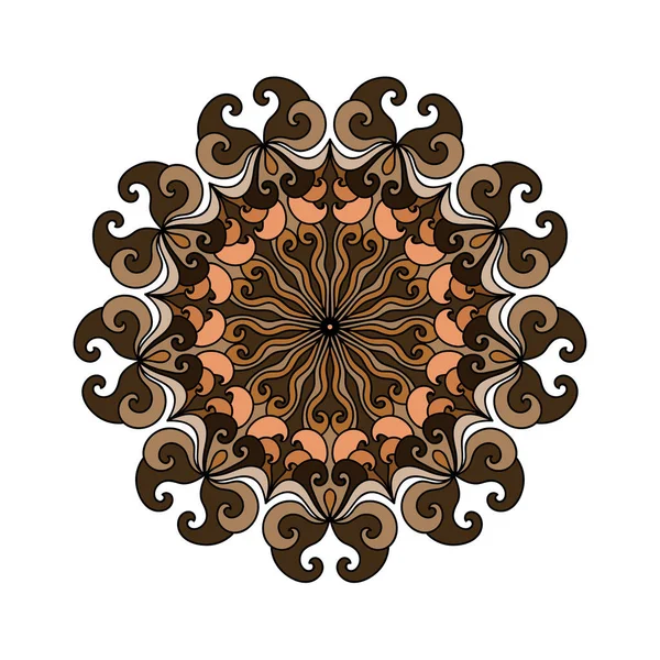 Mandala Padrão Redondo Ornamento Renda Elemento Design Decorativo Símbolo Espiritual — Vetor de Stock