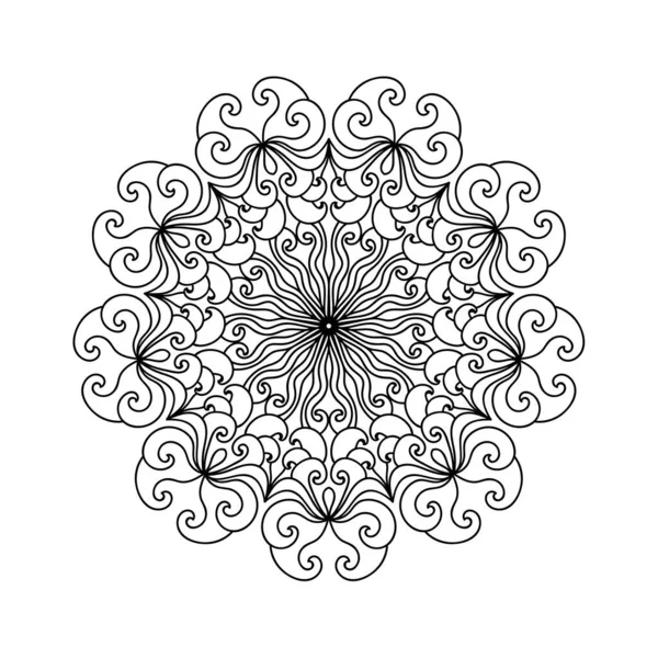 Mandala Yuvarlak Deseni Dantelli Süs Dekoratif Tasarım Öğesi Uyumun Ruhani — Stok Vektör