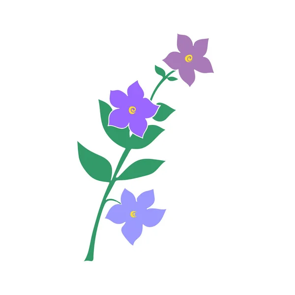 病媒紫花 花草设计元素 书页的着色细节 — 图库矢量图片