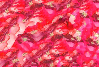 El boyaması arka plan. Alkol mürekkebi, altın folyo parçacıklarıyla dolu yaratıcı mermer yüzey. Soyut leke ya da sıçrama. Serbest akan boyalar afiş, poster, albüm tasarımı için parlak dokular.