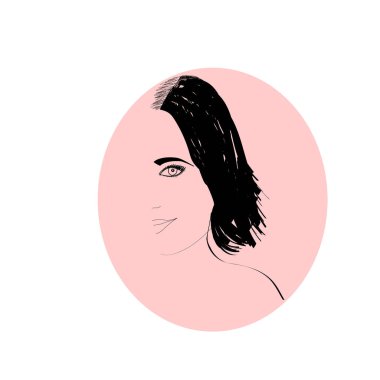 Genç kızın silueti beyaz arka planda