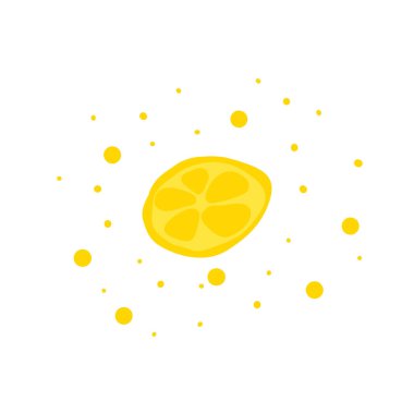 Komik limon dilimi resimli şirin el çizilmiş kart.