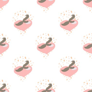 Kusursuz bir doku. Dekoratif ışık arkaplan tasarımı ve yaz stilize şeftali meyveleri. Tekstil, kırtasiye, duvar kağıdı, ambalaj kağıdı, web, hatıra defteri için renkli vektör deseni