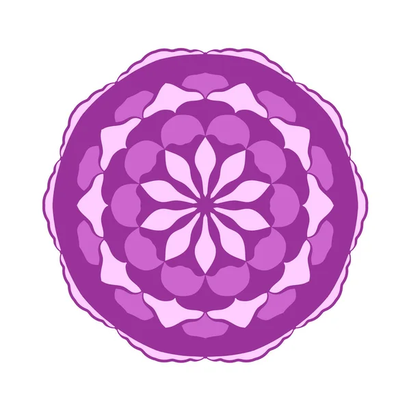 Mandala Rundes Muster Violetten Farben Ethnischer Stil Dekorative Handgezeichnete Spitze — Stockvektor