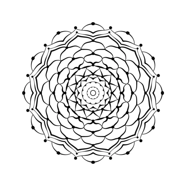 Mandala Model Rotund Stilul Etnic Decorativ Manual Desenat Lacy Element — Vector de stoc