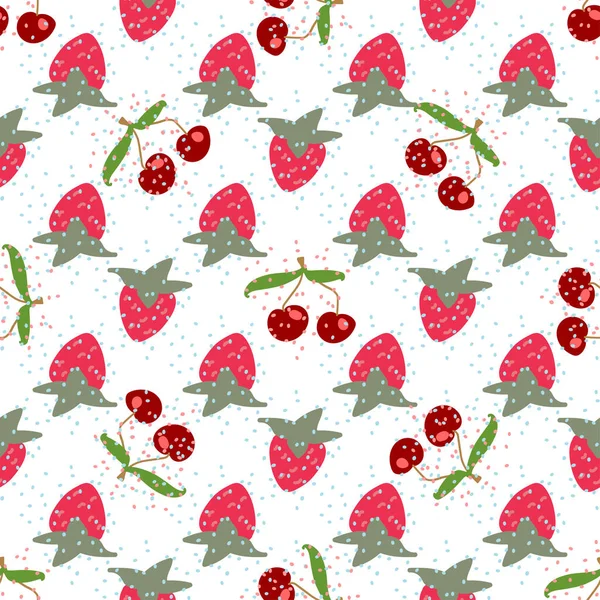 Textura Sem Costura Design Fundo Decorativo Com Frutas Verão Padrão — Vetor de Stock