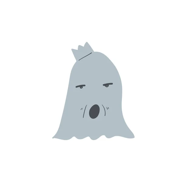 Lustige Handgezeichnete Graue Monster Oder Geister Cartoon Figur — Stockvektor