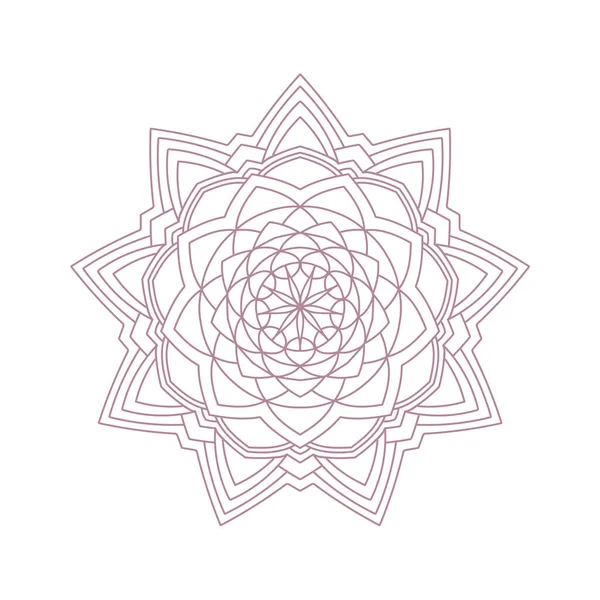 Mandala Floral Motif Dentelle Décorative Coloriage Élément Page Livre — Image vectorielle