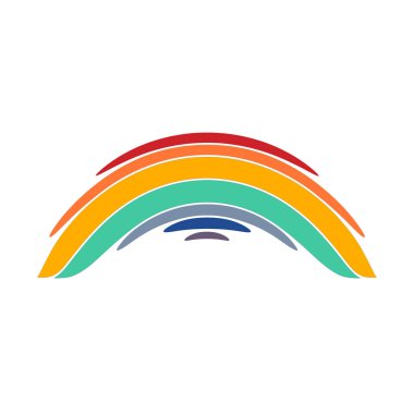 Beyaz arkaplanda biçimlendirilmiş gökkuşağı çizimi