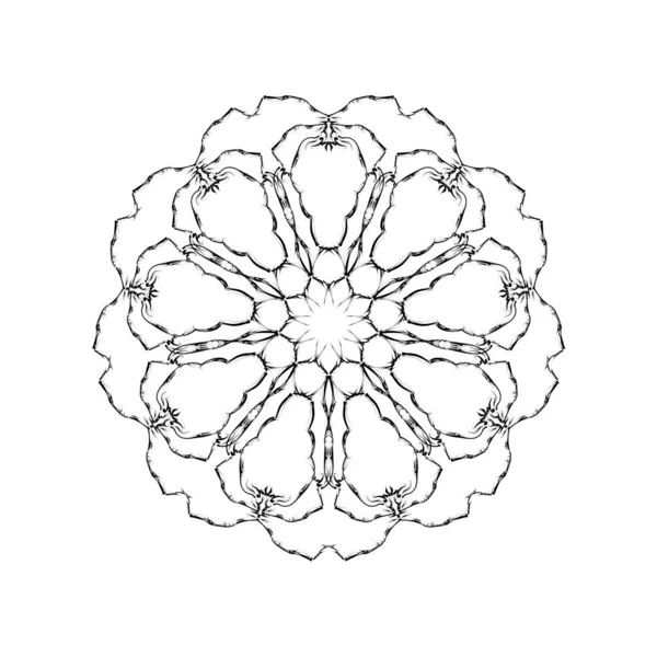 Abstraktní Vektorový Prvek Lacy Ornamentální Vzor Bílém Pozadí Květinové Dekorativní — Stockový vektor