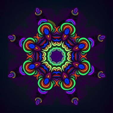 Lacy zarif bir daire çiziyor. Mandala. 