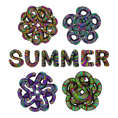 Dekoratif elementli yaz kelimesi