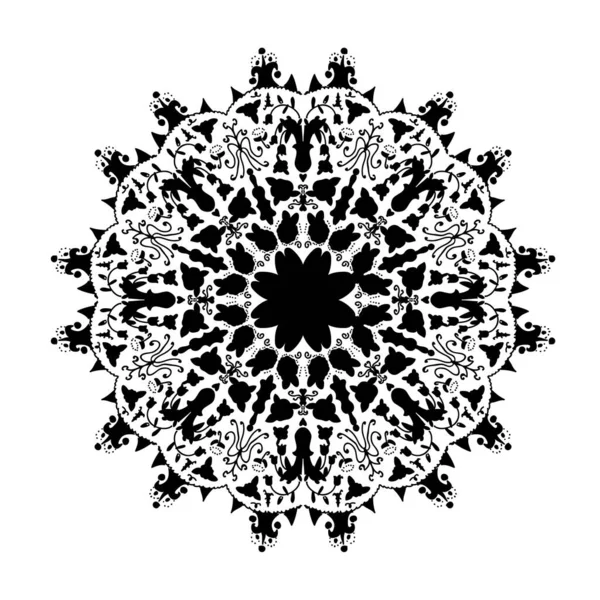 Modèle Rond Abstrait Lacy Mandala Élément Décoratif Fond Dessiné Main — Image vectorielle