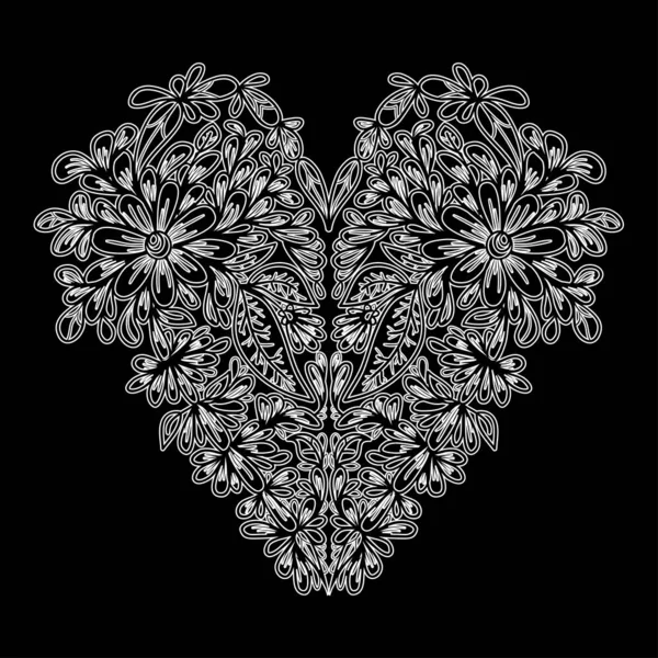 Coeur Décoratif Symbole Saint Valentin — Image vectorielle