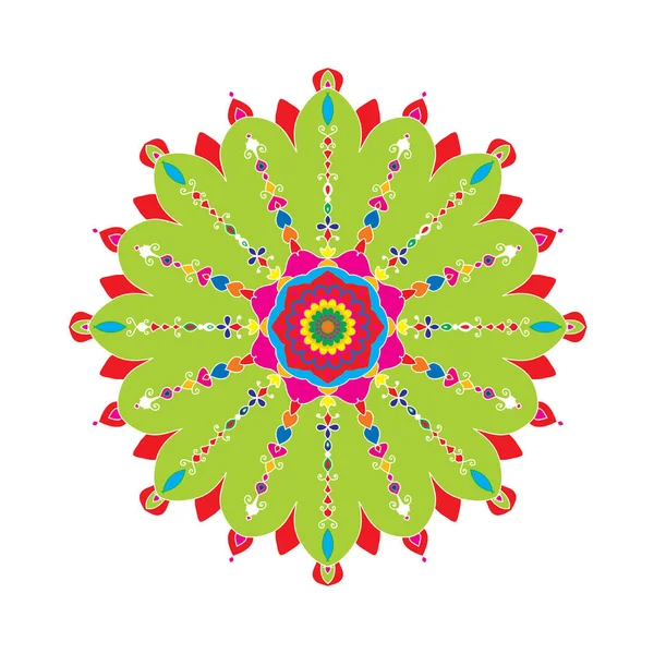 Patrón Redondo Abstracto Elemento Decorativo Mandala Encaje Fondo Dibujado Mano — Vector de stock