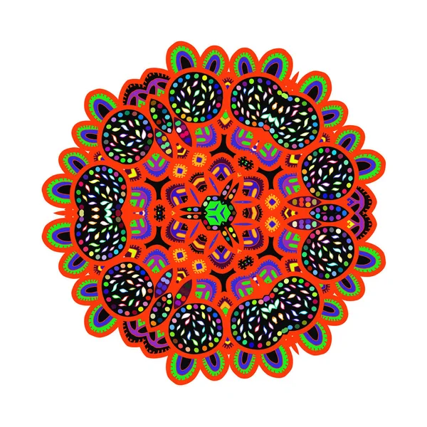 Pola Lacy Elegan Dalam Lingkaran Mandala - Stok Vektor