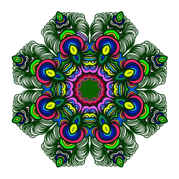 Encaje Patrón Elegante Círculo Mandala — Vector de stock