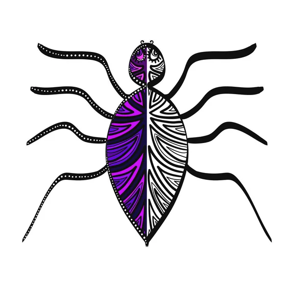 典型化蜘蛛插图 带有民族饰物的昆虫 — 图库矢量图片