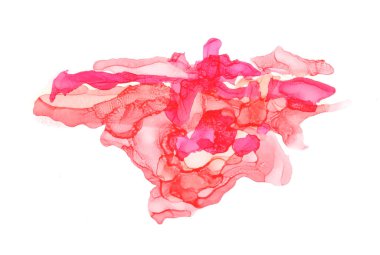 Elle boyanmış, renkli mürekkep dokusu. Akışkan boya yaratıcı bir tekniktir. Dekoratif kağıt şablonu. Sanatsal tasarım ögesi.