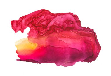 Elle boyanmış, renkli mürekkep dokusu. Akışkan boya yaratıcı bir tekniktir. Dekoratif kağıt şablonu. Sanatsal tasarım ögesi.