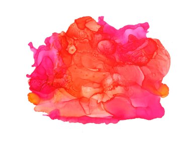 Elle boyanmış, renkli mürekkep dokusu. Akışkan boya yaratıcı bir tekniktir. Dekoratif kağıt şablonu. Sanatsal tasarım ögesi.