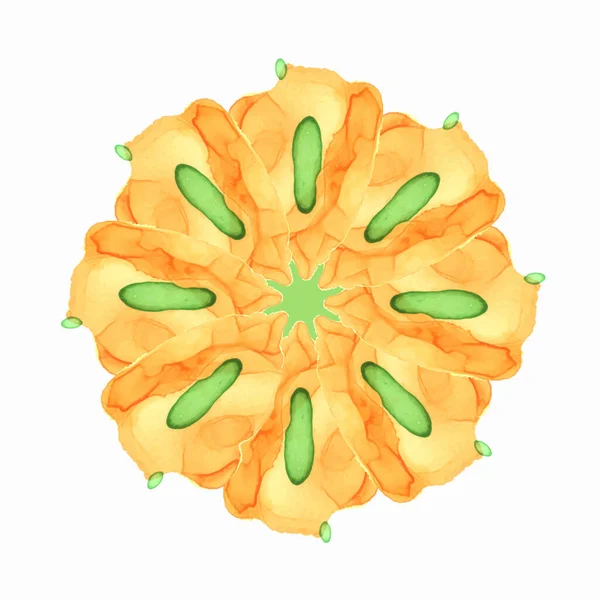 Alcoolul Cerneală Pictat Manual Formă Florală Fundal Alb — Vector de stoc