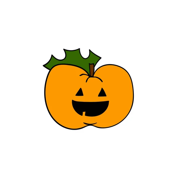 Vtipná Postava Vektorová Ilustrace Roztomilé Halloween Oranžové Dýně — Stockový vektor