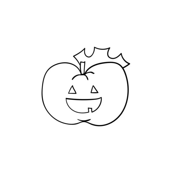 Vtipná Postava Vektorová Ilustrace Roztomilé Halloween Dýně Zbarvení Prvku Stránky — Stockový vektor