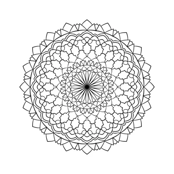 Modèle Mandala Rond Dessiné Main Ornement Dentelle Cercle Illustration Vectorielle — Image vectorielle