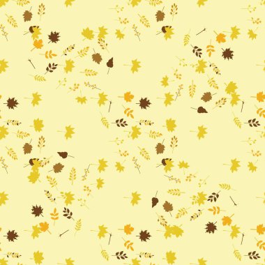 Sonbahar renklerinde zarif dikişsiz yaprak tasarımı.