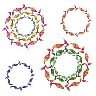 Sevgililer günü tebrik kartlarınızı ve bahar tebrik kartları için çiçek vektör çelenk