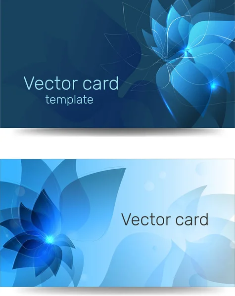 Vorlage für Visitenkarten in blauer Farbe mit einem Gestaltungselement. Textrahmen. Webdesign-Elemente. — Stockvektor