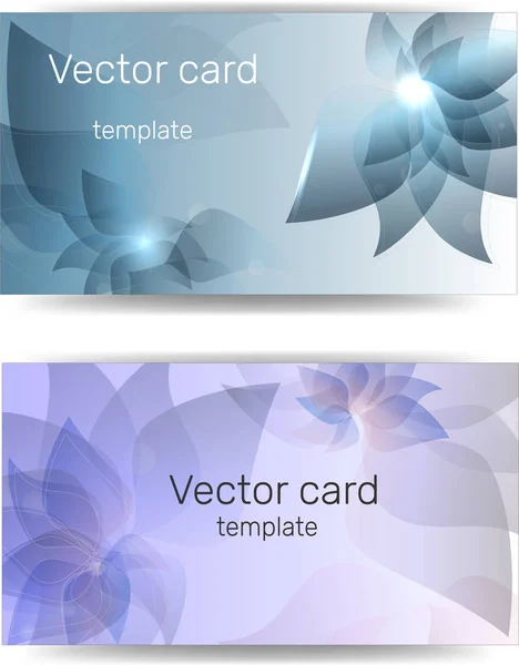 Шаблон визитной карточки в голубых тонах с цветочным орнаментом. Текстовый кадр. Абстрактное геометрическое знамя . — стоковый вектор