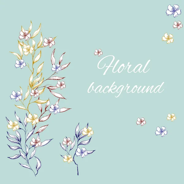 Hand drawn flowers. Spring contour flowers for decoration of festivities on paper,postcards, felicitation. Vector illustration