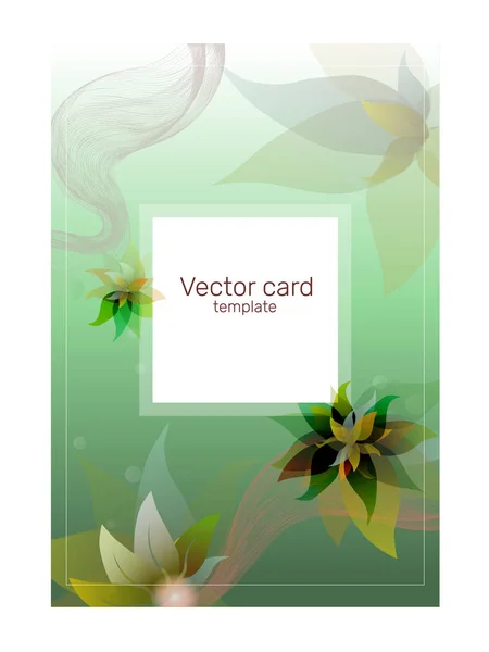 Text Template Poster Corporate Identity Vector Floral Gradient Background Green — Stock Vector