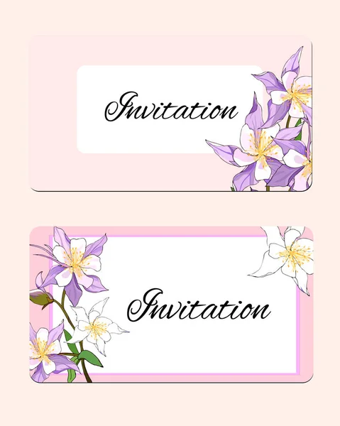 Cartão de primavera com flores delicadas. Ilustração vetorial de flores rosa e brancas . —  Vetores de Stock
