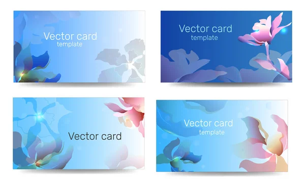 Modelos Cartões Visita Com Ornamento Floral Cores Pastel Quadro Texto — Vetor de Stock