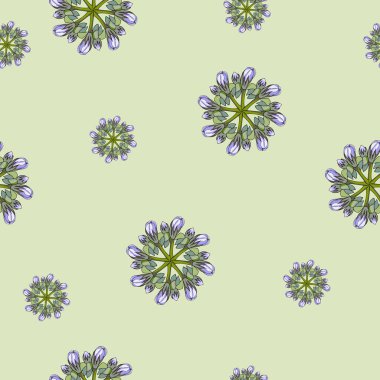 Yeşil kontur çiçekleri ışık arka plan. Bahar çiçek süsü.