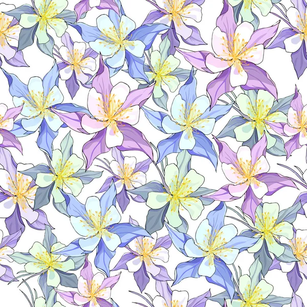 Fondo ligero floral suave. Adorno de primavera sin costuras. Dibujado a mano. Textura vintage . — Vector de stock