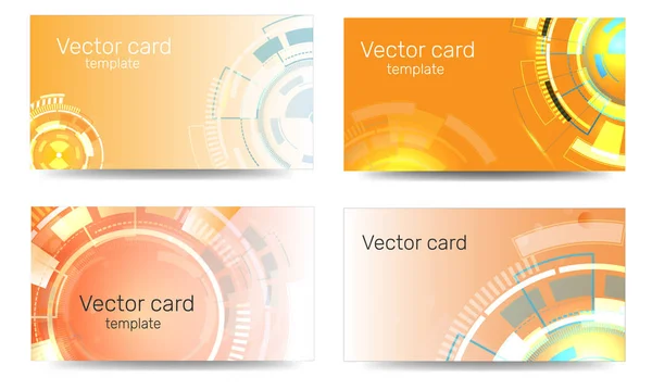 Шаблон визитки с геометрическим орнаментом на оранжевом фоне. Текстовый кадр. Абстрактный баннер, дизайн соблазнительный. Техно . — стоковый вектор